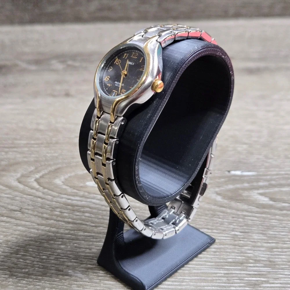 Timex Indiglo T2K951 Women Watch Silver Gold Tone Stainless Steel Quartz Tested